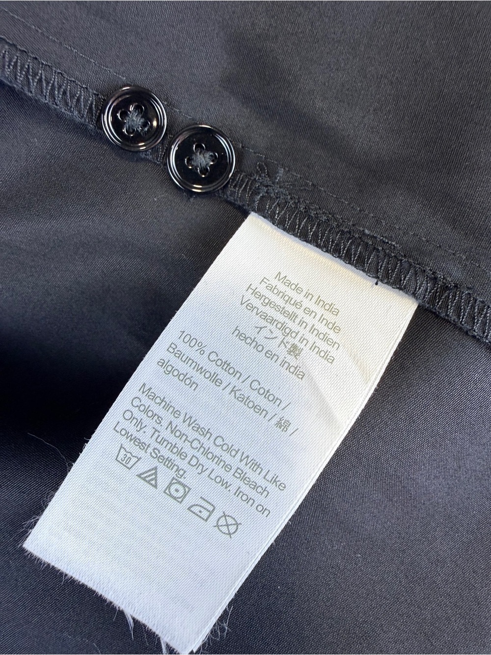 NWT Madewell Cotton Poplin Mini Shirt Dress Black Balloon Sleeve Size 2 - Picture 8 of 12